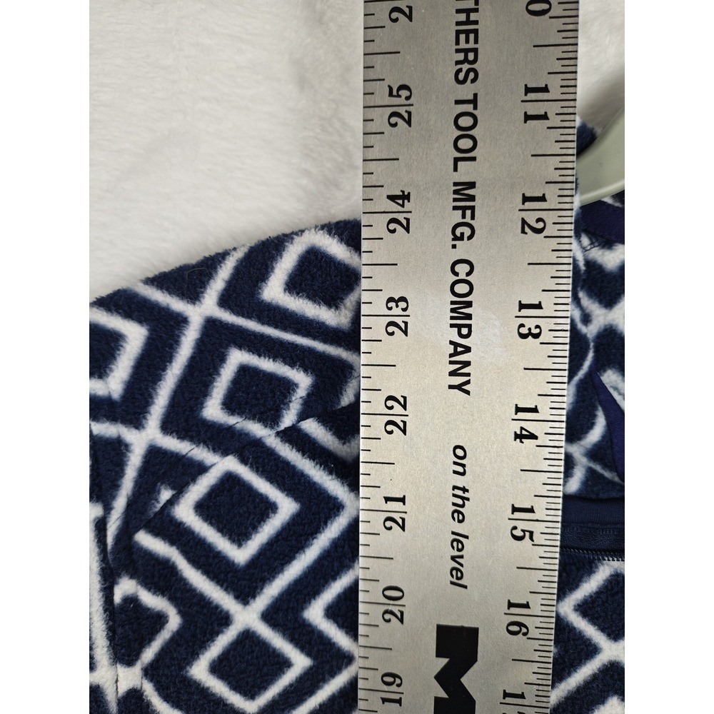 Lands End Pullover Womens Medium Navy Blue Anyweather 1/4 Zip Fleece - Picture 7 of 8